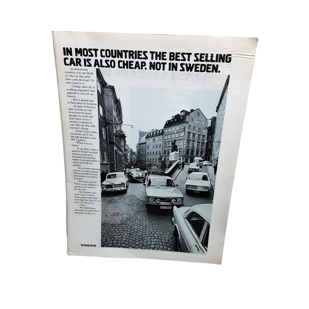 1972 Volvo Car Sweden Original Print Ad